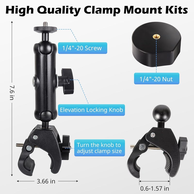 UBeesize Starlink Mini Mount 2024, Adjustable Clamp Mount Accessories for Starlink Mini Roof Rack RV Ladder Pole Mounting Kits, for 2024 Old Version Pipe Adapter - Image 4